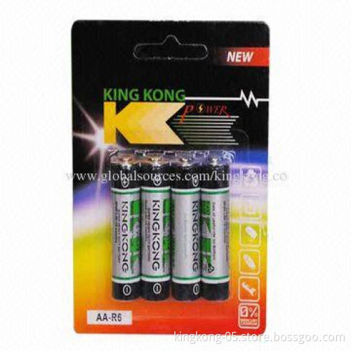 AA Carbon Zinc Batteries with 1.5V Voltage, CE, RoHS and REACH Marks
